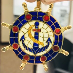 Antique pendent plique a jour  18k gold pendent